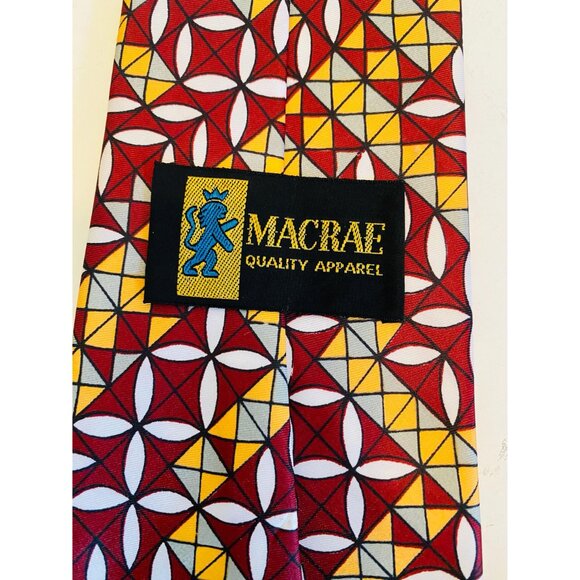 Vintage Macrae 1960s / 1970s Necktie, Geometric Design, Costume Design, 4" Wide - Picture 3 of 10